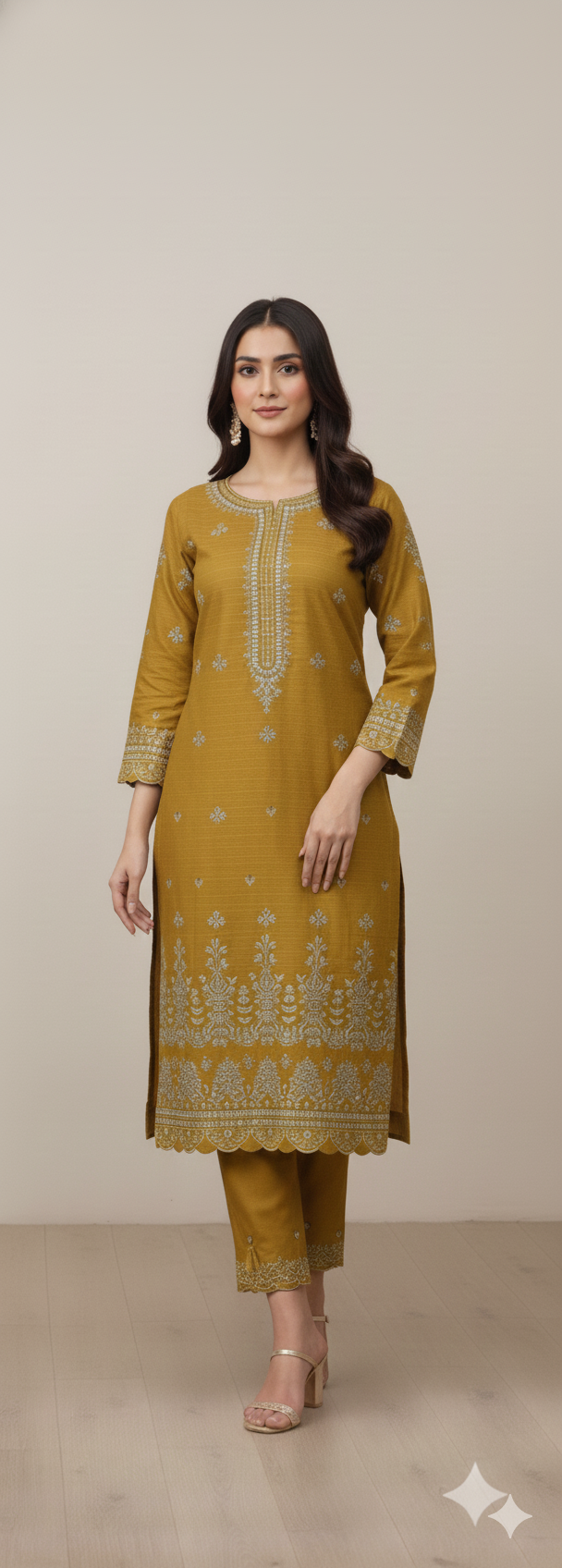 Winter cotton embroided