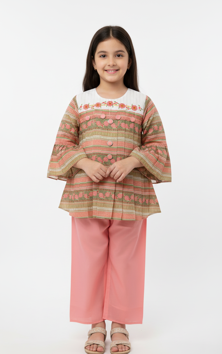 Embroided top with plazo