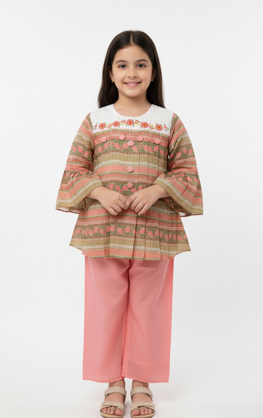 Embroided top with plazo