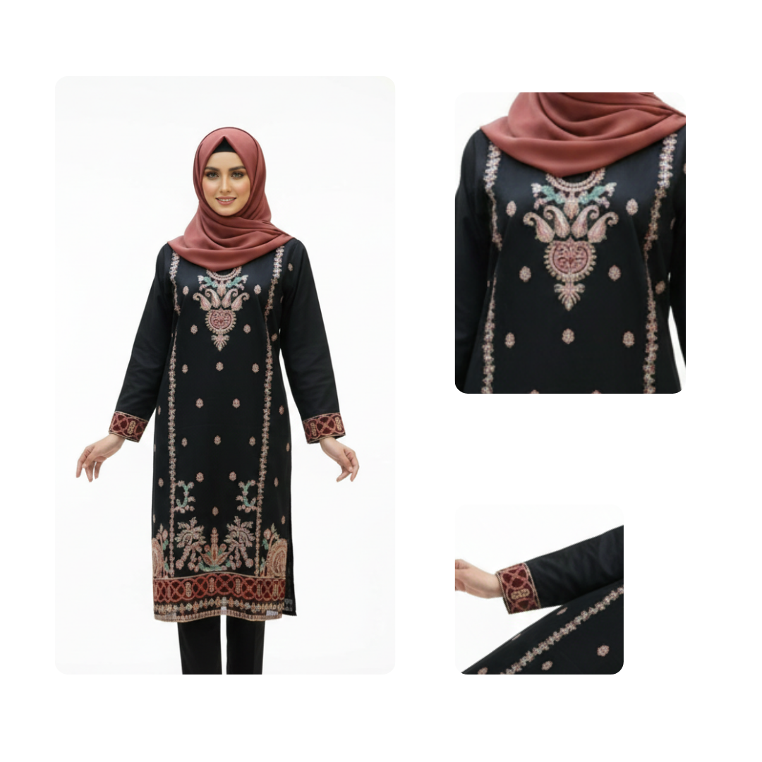 Winter cotton embroided