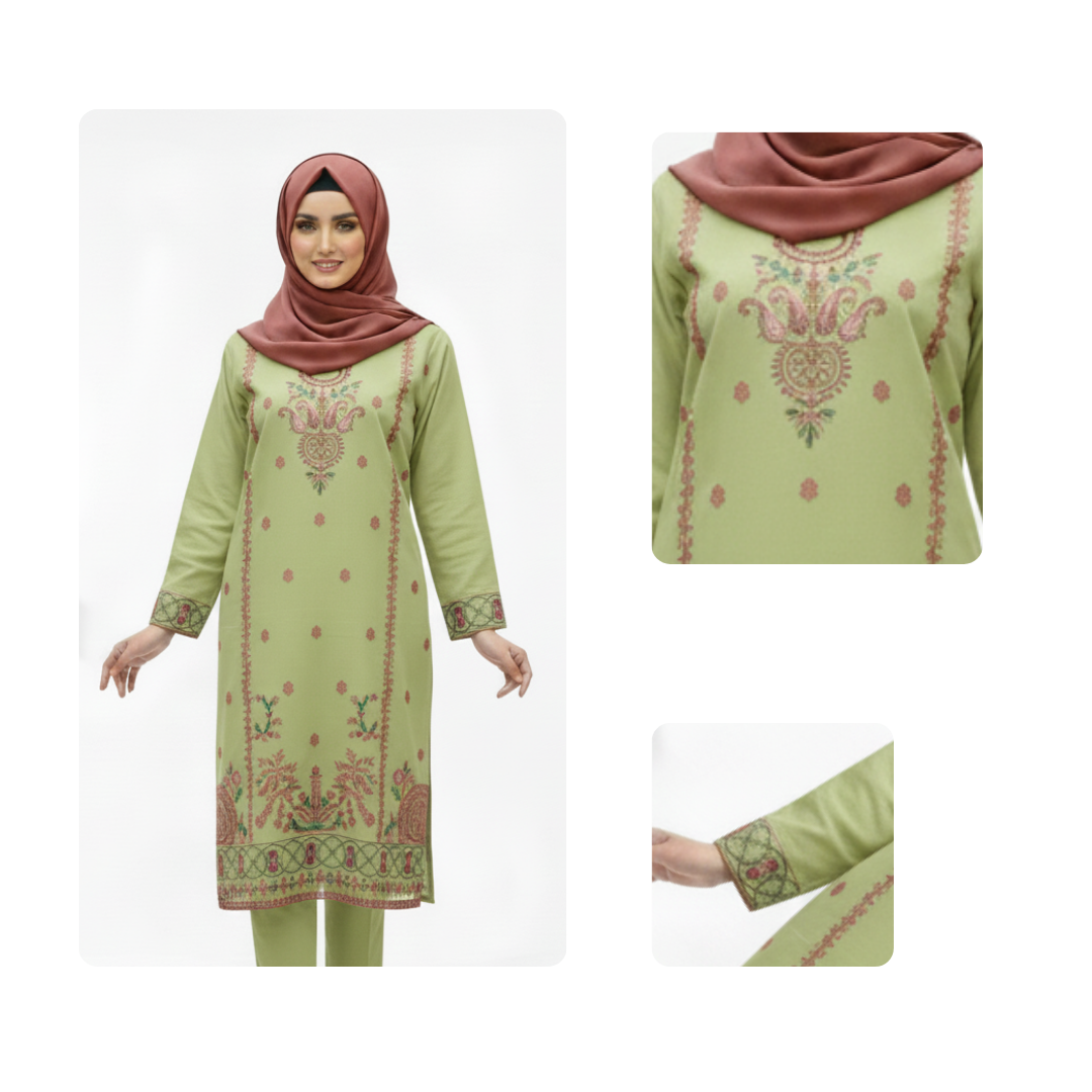 Winter cotton embroided