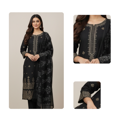 Winter cotton embroided