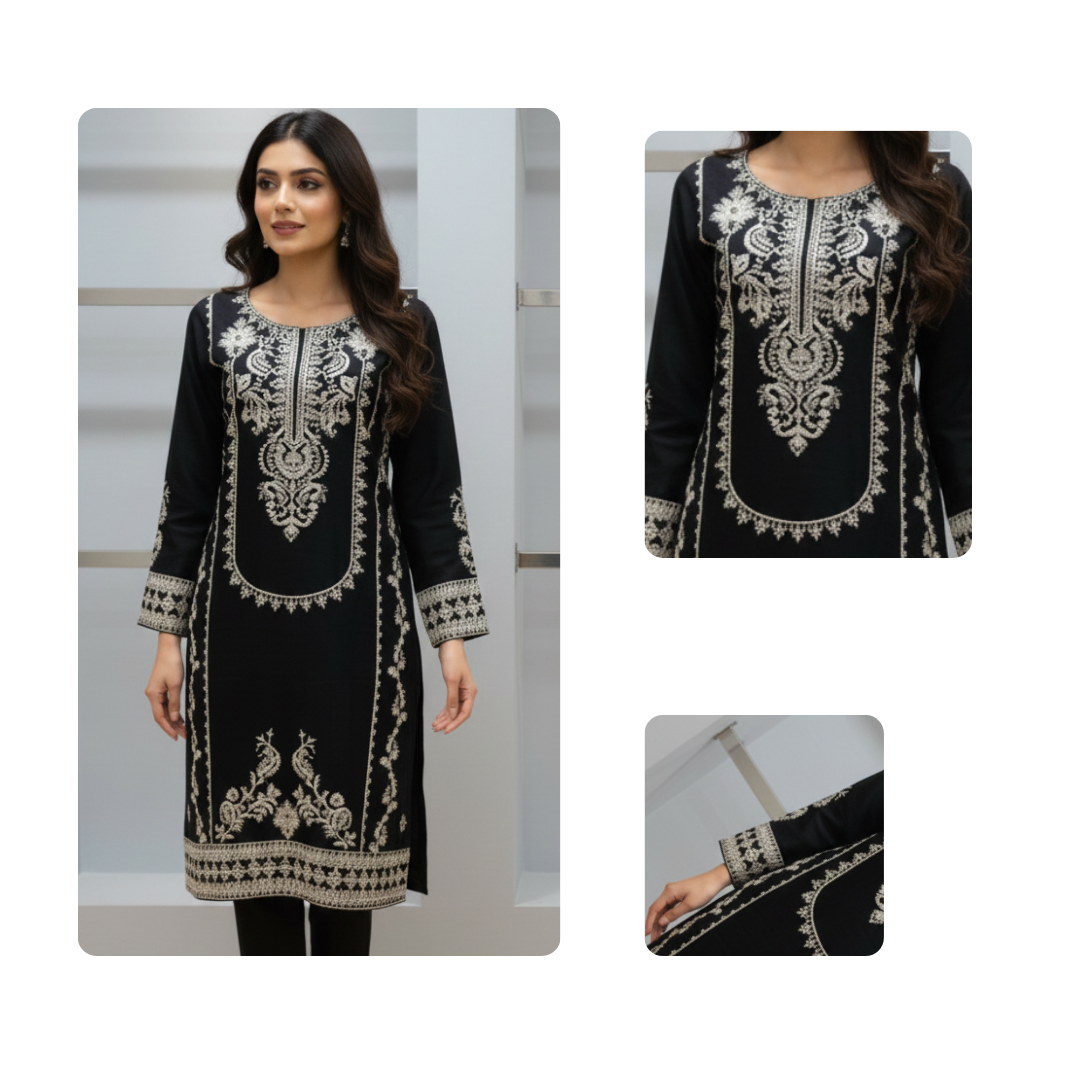 Khaddar embroided