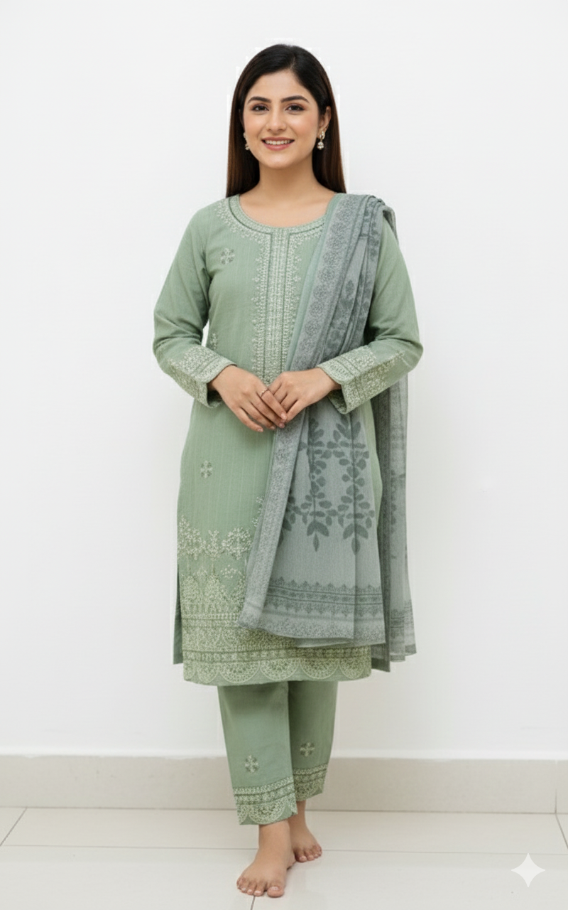 Winter cotton embroided