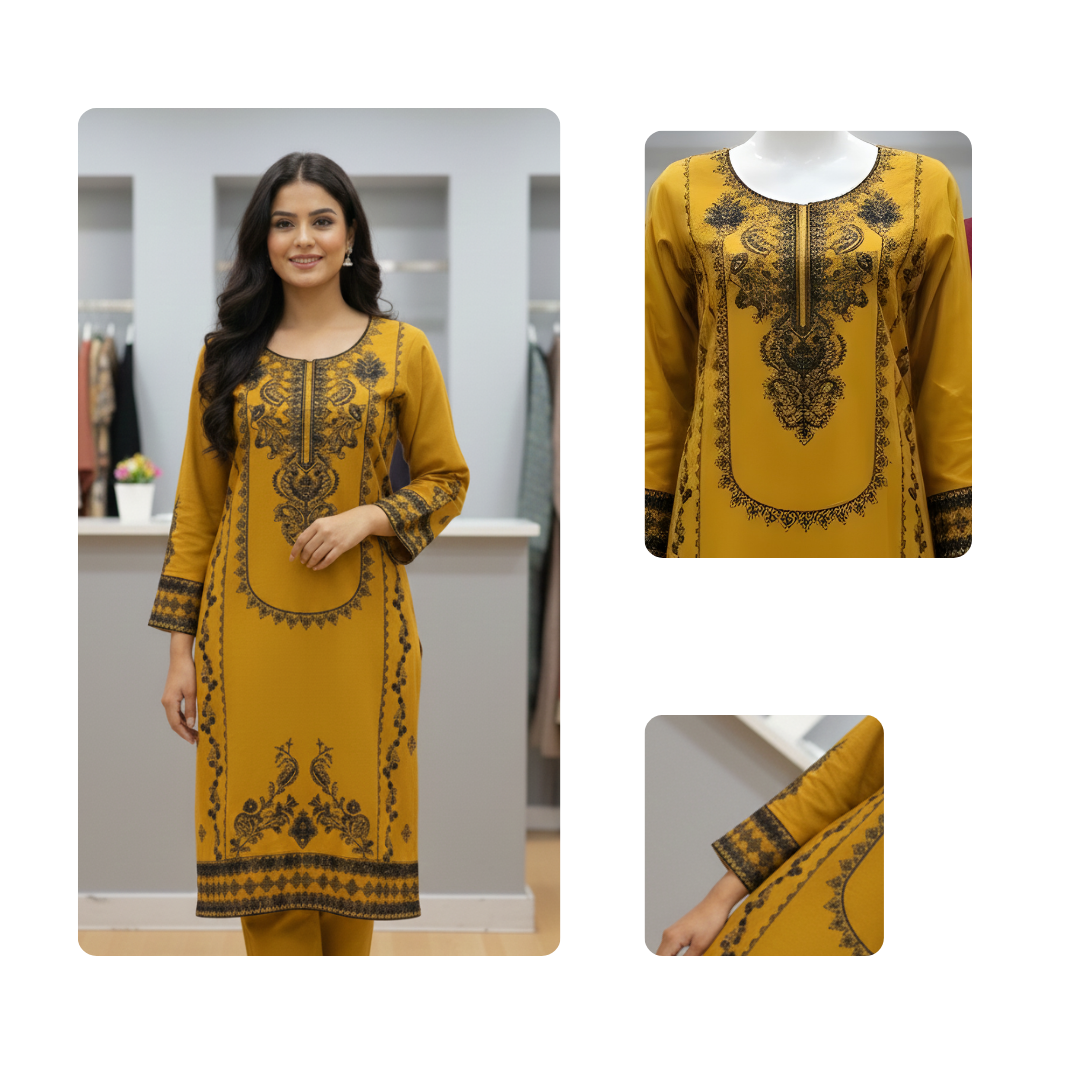 Khaddar embroided