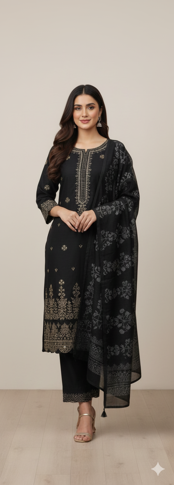 Winter cotton embroided