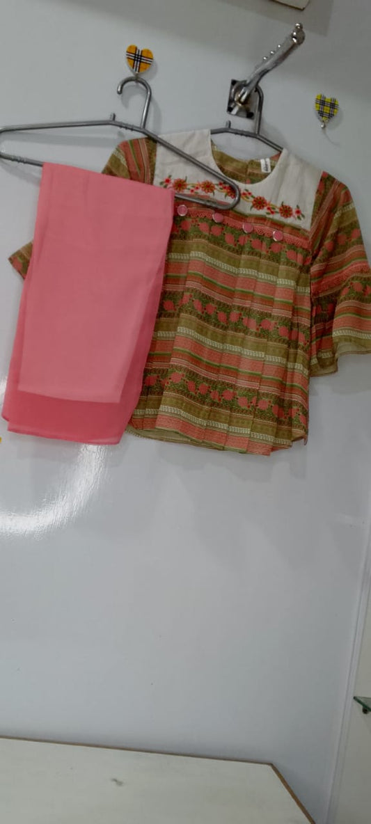 Embroided top with plazo