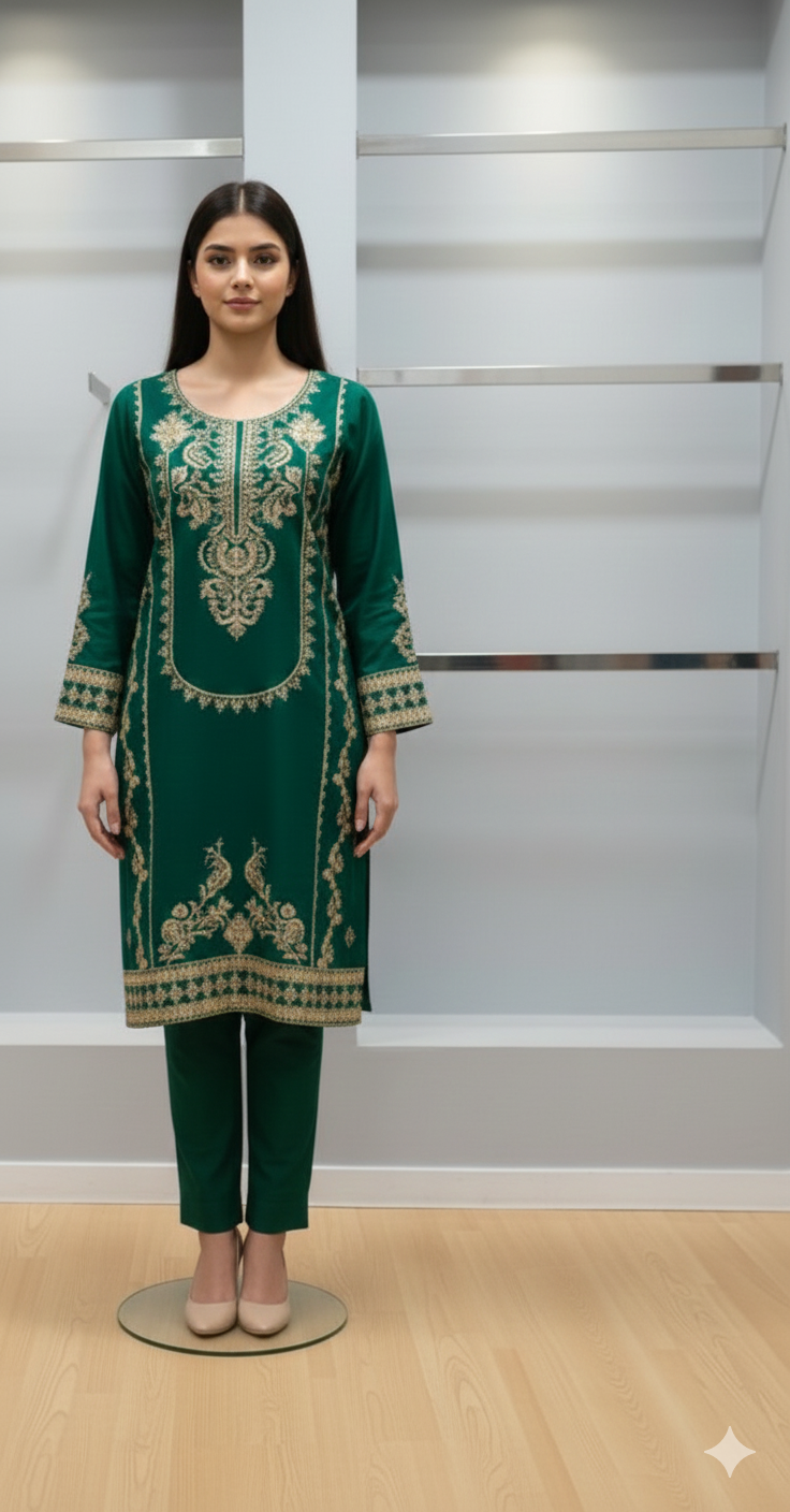 Khaddar embroided